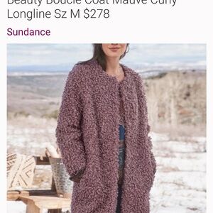 Sundance Catalog Unbound Beauty Boucle Coat in mauve.